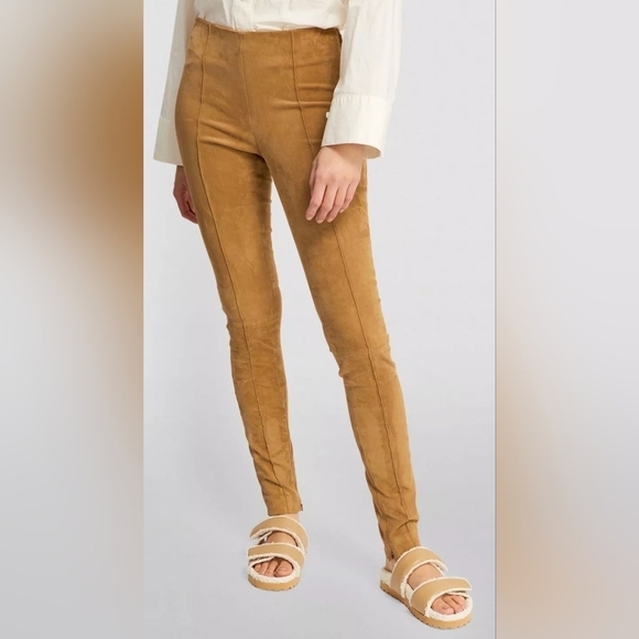 POLO by Ralph Lauren 100% Lambskin Suede Legging | BEIGE | XXS | NWT!!! - Picture 1 of 16